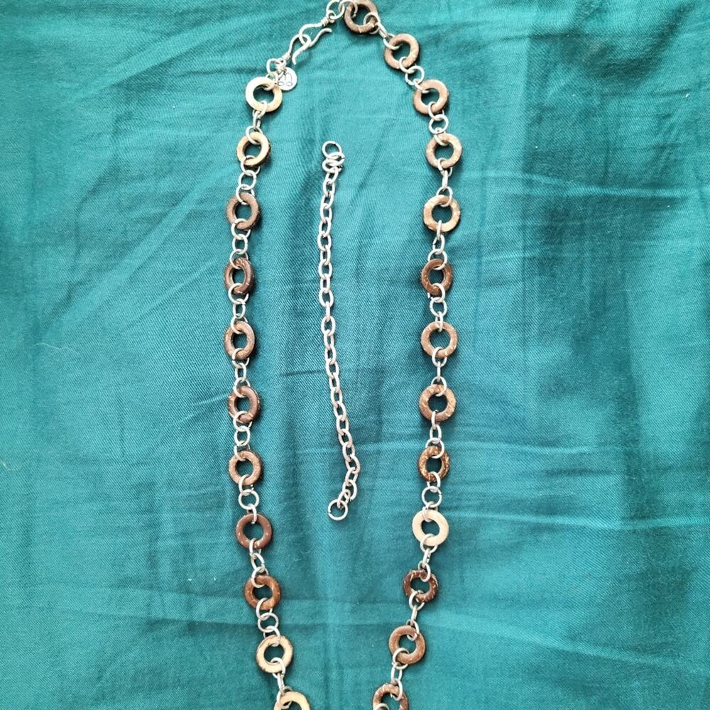 Coconut Shell and Silver Mialisia Necklace